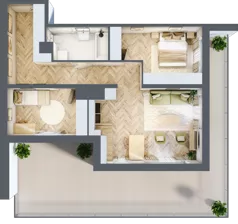 3 pokoje, mieszkanie 65,24 m², piętro 10, oferta nr 10.K2.06, Langiewicza 37, Rzeszów, Śródmieście, ul. Langiewicza 37