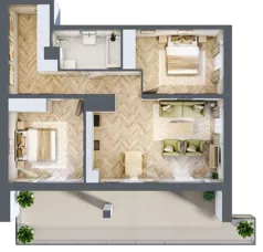 3 pokoje, mieszkanie 72,35 m², piętro 9, oferta nr 09.K2.07, Langiewicza 37, Rzeszów, Śródmieście, ul. Langiewicza 37