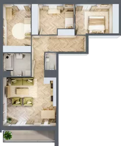4 pokoje, mieszkanie 78,84 m², piętro 9, oferta nr 09.K2.10, Langiewicza 37, Rzeszów, Śródmieście, ul. Langiewicza 37