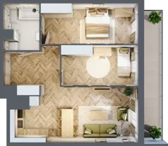 3 pokoje, mieszkanie 69,49 m², piętro 10, oferta nr 10.K2.05, Langiewicza 37, Rzeszów, Śródmieście, ul. Langiewicza 37