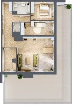 4 pokoje, mieszkanie 99,11 m², piętro 11, oferta nr 11.K2.05, Langiewicza 37, Rzeszów, Śródmieście, ul. Langiewicza 37