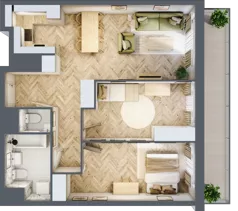 3 pokoje, mieszkanie 69,30 m², piętro 10, oferta nr 10.K2.04, Langiewicza 37, Rzeszów, Śródmieście, ul. Langiewicza 37