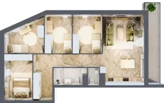 5 pokoi, mieszkanie 88,31 m², piętro 5, oferta nr 05.K2.01, Langiewicza 37, Rzeszów, Śródmieście, ul. Langiewicza 37