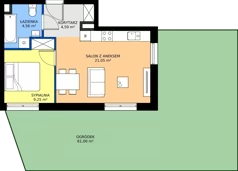 2 pokoje, apartament 39,45 m², parter, oferta nr 2B.17, Podlesie, Gliwice, Szobiszowice, ul. Tarnogórska 86