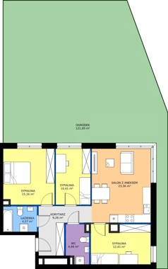 4 pokoje, apartament 79,61 m², parter, oferta nr 4B.15, Podlesie, Gliwice, Szobiszowice, ul. Tarnogórska 86