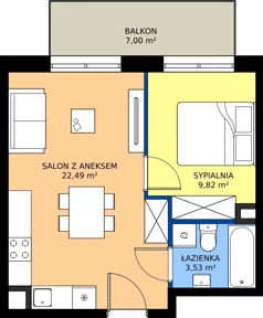 2 pokoje, mieszkanie 35,84 m², piętro 2, oferta nr 4B.21, Podlesie, Gliwice, Szobiszowice, ul. Tarnogórska 86