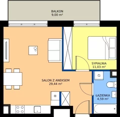 2 pokoje, apartament 45,06 m², piętro 1, oferta nr 5B.17, Podlesie, Gliwice, Szobiszowice, ul. Tarnogórska 86