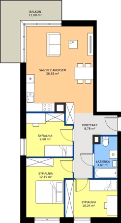 4 pokoje, mieszkanie 73,93 m², piętro 3, oferta nr 5A.10, Podlesie, Gliwice, Szobiszowice, ul. Tarnogórska 86