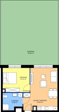 2 pokoje, apartament 45,27 m², parter, oferta nr 5A.2, Podlesie, Gliwice, Szobiszowice, ul. Tarnogórska 86