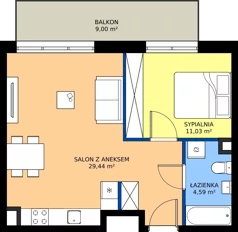 2 pokoje, mieszkanie 45,06 m², piętro 2, oferta nr 5B.20, Podlesie, Gliwice, Szobiszowice, ul. Tarnogórska 86