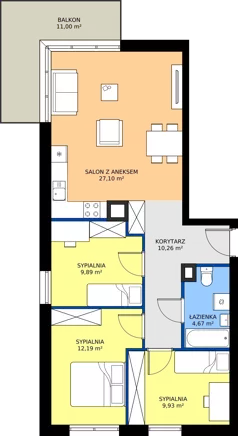 4 pokoje, mieszkanie 74,04 m², piętro 1, oferta nr 6A.4, Podlesie, Gliwice, Szobiszowice, ul. Tarnogórska 86