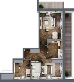 3 pokoje, mieszkanie 68,56 m², parter, oferta nr 25, Osiedle Bulwar, Bartąg, ul. Bartąska