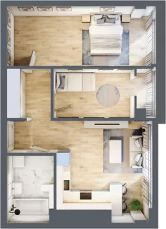 3 pokoje, apartament 63,27 m², piętro 14, oferta nr N90, Olszynki Park, Rzeszów, Śródmieście, ul. Szopena