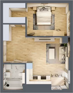 2 pokoje, apartament 54,31 m², piętro 17, oferta nr N107B, Olszynki Park, Rzeszów, Śródmieście, ul. Szopena