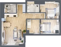 4 pokoje, apartament 81,88 m², piętro 17, oferta nr W98, Olszynki Park, Rzeszów, Śródmieście, ul. Szopena