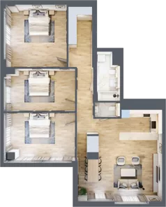 4 pokoje, apartament 120,49 m², piętro 31, oferta nr W176, Olszynki Park, Rzeszów, Śródmieście, ul. Szopena
