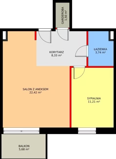 2 pokoje, mieszkanie 47,90 m², piętro 2, oferta nr I/2/23, Natura Park, Łódź, Widzew, Dolina Łódki, ul. Listopadowa