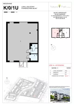 Lokal użytkowy 88,90 m², oferta nr K/0/1U, Natura Park - lokale usługowe, Łódź, Widzew, Dolina Łódki, ul. Listopadowa