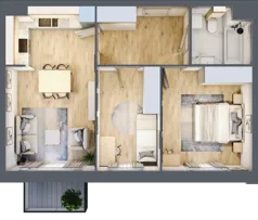 3 pokoje, mieszkanie 56,55 m², piętro 4, oferta nr 4_42, Rezydencja Góra Kalwaria Budynek C, Góra Kalwaria, Moczydłów, ul. Długa