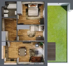 3 pokoje, mieszkanie 57,20 m², parter, oferta nr 0/2, Rezydencja Góra Kalwaria Budynek D, Góra Kalwaria, Moczydłów, ul. Długa