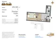 1 pokój, mieszkanie 25,38 m², przyziemie, oferta nr B 1.2, City Łobzów, Kraków, Bronowice, Łobzów, ul. Głowackiego 60