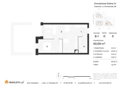 2 pokoje, mieszkanie 43,09 m², parter, oferta nr B1/5, Osiedle Koncertowa Dolina, Lublin, Czechów Północny, Choiny, ul. Koncertowa
