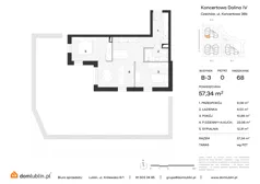 3 pokoje, mieszkanie 57,34 m², parter, oferta nr B3/68, Osiedle Koncertowa Dolina, Lublin, Czechów Północny, Choiny, ul. Koncertowa