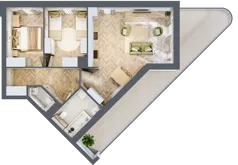 3 pokoje, mieszkanie 60,45 m², piętro 1, oferta nr 3, Quatro, Olsztyn, Zatorze, ul. Poprzeczna