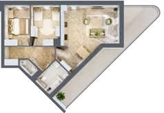 3 pokoje, mieszkanie 60,45 m², piętro 3, oferta nr 8, Quatro, Olsztyn, Zatorze, ul. Poprzeczna