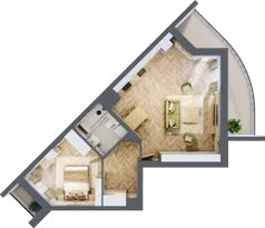 2 pokoje, mieszkanie 51,29 m², parter, oferta nr 30, Quatro, Olsztyn, Zatorze, ul. Poprzeczna