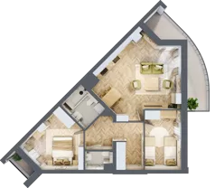 3 pokoje, mieszkanie 60,30 m², piętro 2, oferta nr 35, Quatro, Olsztyn, Zatorze, ul. Poprzeczna