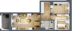 2 pokoje, mieszkanie 49,80 m², piętro 9, oferta nr 54, Quatro, Olsztyn, Zatorze, ul. Poprzeczna