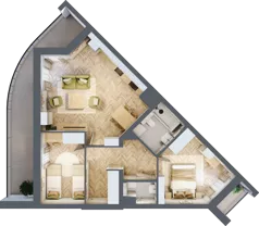 3 pokoje, mieszkanie 60,26 m², piętro 1, oferta nr 60, Quatro, Olsztyn, Zatorze, ul. Poprzeczna