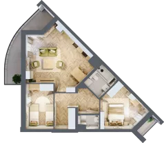 3 pokoje, mieszkanie 60,26 m², piętro 8, oferta nr 81, Quatro, Olsztyn, Zatorze, ul. Poprzeczna