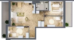 4 pokoje, mieszkanie 70,51 m², parter, oferta nr 87, Quatro, Olsztyn, Zatorze, ul. Poprzeczna