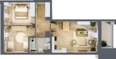 3 pokoje, mieszkanie 56,54 m², piętro 1, oferta nr 92, Quatro, Olsztyn, Zatorze, ul. Poprzeczna