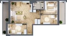 4 pokoje, mieszkanie 70,51 m², piętro 2, oferta nr 93, Quatro, Olsztyn, Zatorze, ul. Poprzeczna