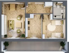 2 pokoje, mieszkanie 53,80 m², piętro 4, oferta nr 100, Quatro, Olsztyn, Zatorze, ul. Poprzeczna