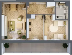 2 pokoje, mieszkanie 53,80 m², piętro 6, oferta nr 106, Quatro, Olsztyn, Zatorze, ul. Poprzeczna