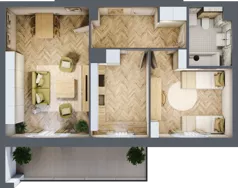 2 pokoje, mieszkanie 53,80 m², piętro 7, oferta nr 109, Quatro, Olsztyn, Zatorze, ul. Poprzeczna