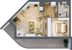 2 pokoje, mieszkanie 46,55 m², parter, oferta nr 118, Quatro, Olsztyn, Zatorze, ul. Poprzeczna