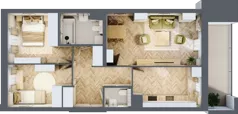 3 pokoje, mieszkanie 62,51 m², piętro 8, oferta nr 141, Quatro, Olsztyn, Zatorze, ul. Poprzeczna