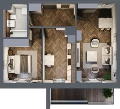 3 pokoje, mieszkanie 54,08 m², parter, oferta nr 1-2, Sokola, Olsztyn, Gutkowo, ul. Sokola
