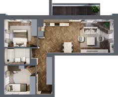 3 pokoje, mieszkanie 62,52 m², piętro 1, oferta nr 1-5, Sokola, Olsztyn, Gutkowo, ul. Sokola