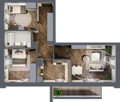 3 pokoje, mieszkanie 65,40 m², parter, oferta nr 1-16, Sokola, Olsztyn, Gutkowo, ul. Sokola