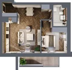 2 pokoje, mieszkanie 46,85 m², parter, oferta nr 2-2, Sokola, Olsztyn, Gutkowo, ul. Sokola