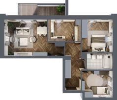 3 pokoje, mieszkanie 63,85 m², piętro 1, oferta nr 2-23, Sokola, Olsztyn, Gutkowo, ul. Sokola
