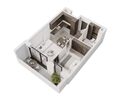 2 pokoje, mieszkanie 35,57 m², piętro 1, oferta nr M9, Apartamenty Verti, Radom, Ustronie, ul. Jana Pawła II / Wyścigowa