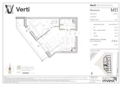 2 pokoje, mieszkanie 37,38 m², piętro 1, oferta nr M11, Apartamenty Verti, Radom, Ustronie, ul. Jana Pawła II / Wyścigowa