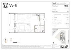 2 pokoje, mieszkanie 42,75 m², piętro 2, oferta nr M14, Apartamenty Verti, Radom, Ustronie, ul. Jana Pawła II / Wyścigowa